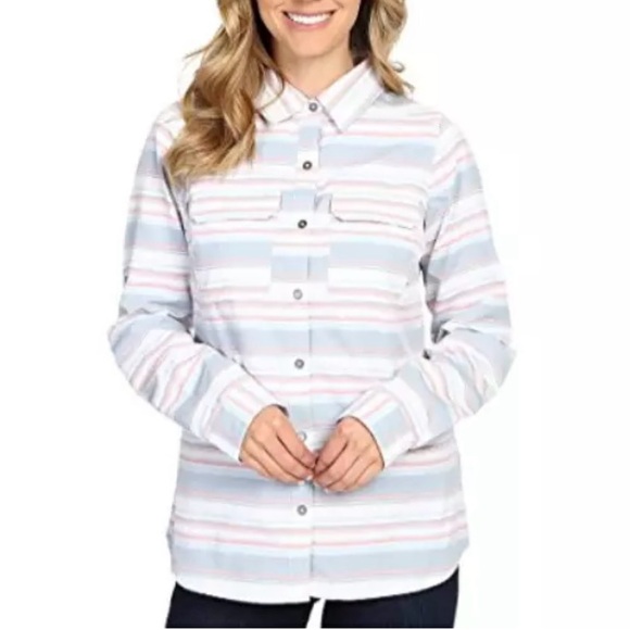 Columbia Women’s Pilsner Peak Stripe Long Sleeve Shirt - Picture 1 of 14